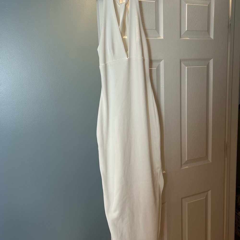 Hello Molly White Sheath Dress with Slit - Picture 3 of 4